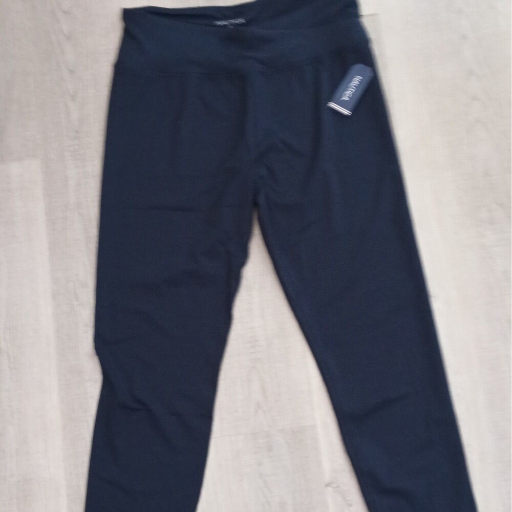 Nautica Women's Navy blue Solid Ankle Leggings, Size XXL Regular Fit